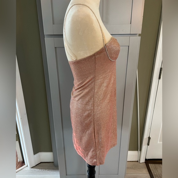 ANGELINA PINK SHIMMER MINI DRESS - Picture 4 of 9
